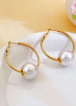 Женские серьги Last Pearl (1792-01) Золотой - No Brand