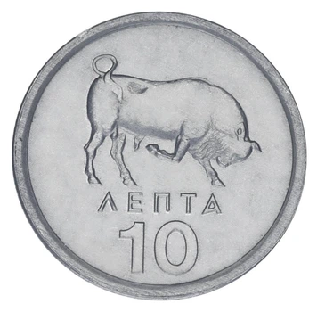 Монета Греція 10 лепт 1976 AU-UNC