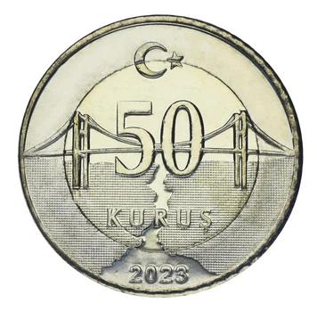 Монета Турция 50 куруш 2023 Биметалл UNC