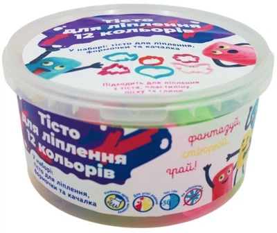 Набір для дитячого ліплення Clay Anyway Тісто-пластилін 12 кольорів (TY4472)