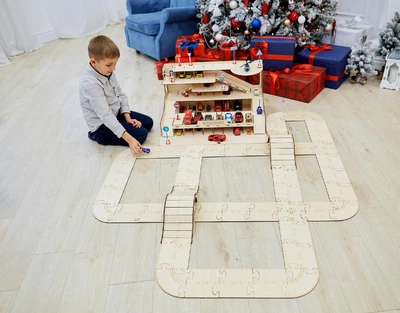 Ігрова зона-конструктор "місто-мрії Child's Dream" для машинок HotWheels Big (N12315) натуральний