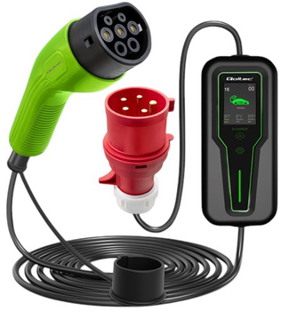 Mobilna ładowarka do samochodu elektrycznego Qoltec EV z regulacją 2 w 1 Typ 2 7 kW 5 m (5901878524665)