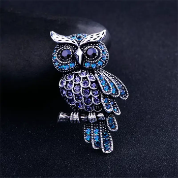 Брошь Сова OWL булавка с совой серебристая