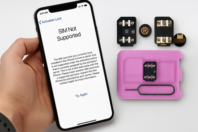Чип для разблокировки iPhone R-SIM Поддержка IMSI iPhone 6-16 Pro Max QPE + E-SIM