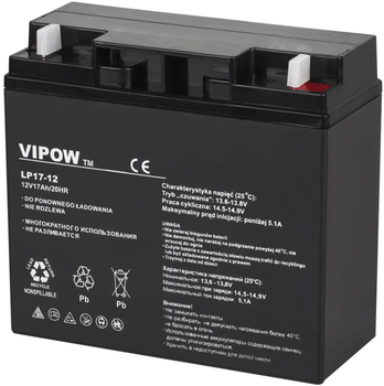 Akumulator żelowy Vipow 12V-17Ah (LP17-12)