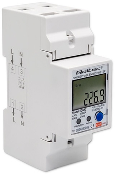 Licznik energii elektrycznej Qoltec Single phase electronic energy consumption meter for DIN rail 230 V LCD Wi-fi (5901878508825)