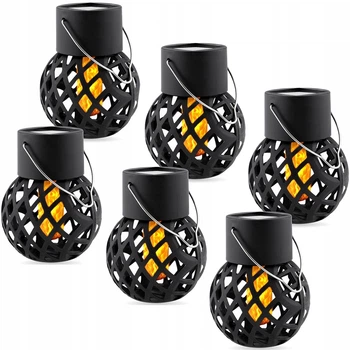 Набор из 6 подвесных солнечных ламп SuperLED Flame Ball – декоративное LED-освещение с эффектом пламени, IP44