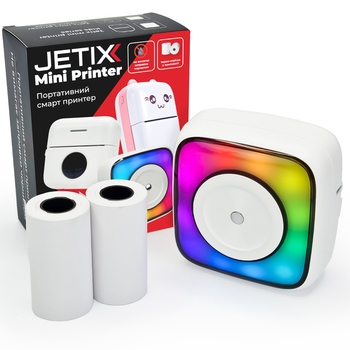 Мобільний термопринтер JETIX Mini Printer Student 2 з Bluetooth та нічником для термодруку зі смартфона