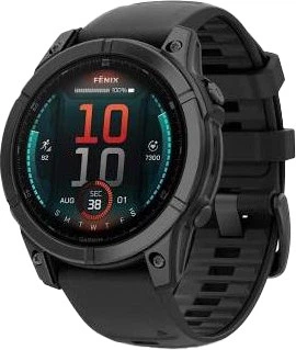 Смарт-годинник Garmin Fenix E 47mm AMOLED Slate Gray Steel with Black Silicone Band (010-03025-03/01/13)