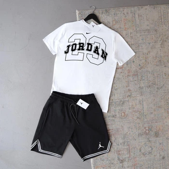 Костюм чоловічий шорти і футболка Jordan S білий