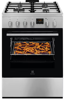 Плита комбінована Electrolux LKK660220X з електродуховкою 58 л 4 конфорки Нержавіюча сталь