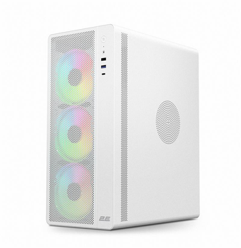 Корпус 2E GAMING Credo Plus V510W без БП, 1xUSB3.0, 1х USB 2.0, 1xUSB Type-C, 4x120мм RGB Rainbow, VGA 310мм, TG Side Panel, ATX, белый