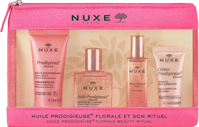 Набір для жінок Nuxe Huile Prodigieuse Floral Гель для душу 30 мл + Сухий олія для тіла 10 мл + Гель-крем для обличчя 15 мл + Парфуми 15 мл (3264680039713)