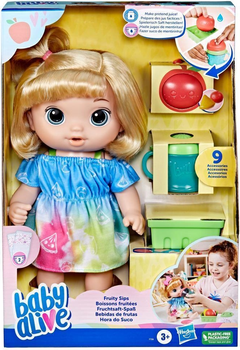 Пупс Hasbro Baby Alive Fruity Sips Apple Blonde Hair Doll 30 см F7356 (5010996100467)