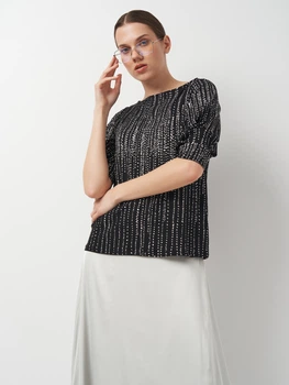 Блуза H&M XS Черно-белый 0609650_чер.б.точки_12