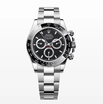 Часы в стиле Rolex Cosmograph Daytona, Oyster, Reference 126500LN, черный циферблат, 40 мм