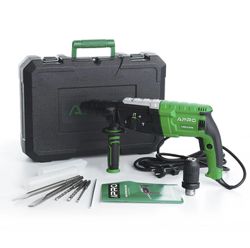 Перфоратор сетевой прямой APRO 896229 3,5 Дж, 1050В, SDS+, 1050H DFR, кейс