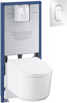 Комплект Інсталяція Grohe Rapid SLX 39596000 з панеллю змиву Arena Cosmopolitan S 37624SH0 біла + підвісний унітаз-біде QuickFix Sensia 36507SH0 (36509SH0)