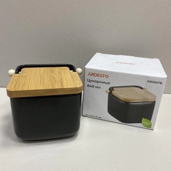 Сахарница керамическая с бамбуковой крышкой 840 мл 14*12*11 см Ardesto Midori AR0907B