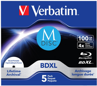 Płyta optyczna Verbatim M-Disc Lifetime Archival BDXL 100 GB 4X 5 szt (23942438335)
