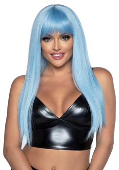 Длинный голубой парик Leg Avenue Long straight bang wig гладкий 61 см Голубой One size ( SX1041 )