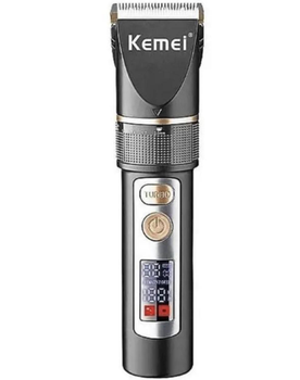 Акумуляторна машинка для стрижки Kemei KM-5073 з РК-дисплеєм та 4 насадками Чорний