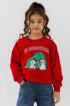 Свитшот с принтом для девочки Atabey 10695.1 116 см Красный (NY) shop (2000990780539)