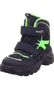 Дитячі зимові черевики Superfit Snow Max Gore-Tex 23 р, чоботи хлопчику темно-синій/салатовий