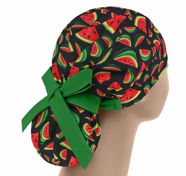 Медична шапочка жіноча PonyTopHat універсальна принт Кавун
