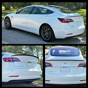 Премиум спойлер, накладка крышки багажника Tesla Model 3 / Y 2016 - 2024 р. (Чёрный матовый)