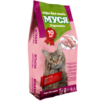 Сухой корм для котов Муся с кроликом 10 кг 904210