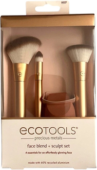 Zestaw pędzli do makijażu Ecotools Precious Metals Face Blend + Sculpt Set 4 szt (79625438574)