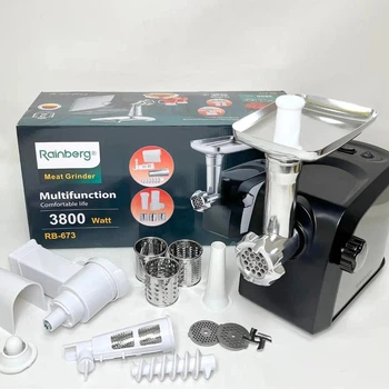 Мясорубка Rainberg RB-673 3800W с насадкой соковыжималкой для томатного сока