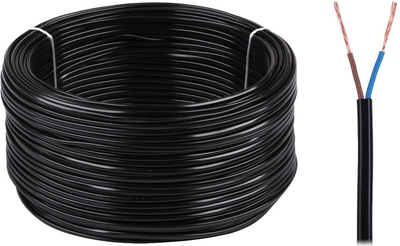 Kabel elektryczny Elektrokabel OMYp 2x0.5 300/300V 100 m Black (5907702816739)