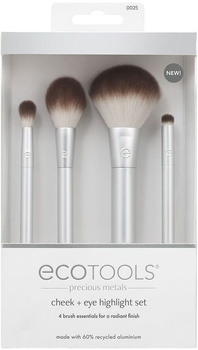 Zestaw pędzli do makijażu Ecotools Precious Metals Cheek + Eye Highlight Set 4 szt (79625438598)