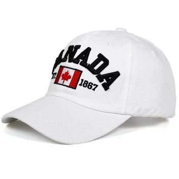 Кепка Бейсболка логотип Canada (Канада) с изогнутым козырьком Белый, Унисекс WUKE One size