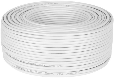 Kabel koncentryczny Cabletech 3C 2V 100 m White (5901436707066)