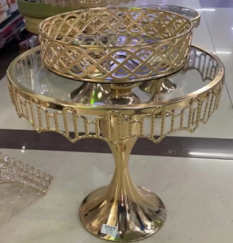 Подставка для десертов и тортов круглая cake plate 164123 золотистая подставка для капкейков