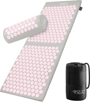 Коврик акупунктурный с валиком 4FIZJO Classic Mat XL Аппликатор Кузнецова Grey/Pink (P-5907739313294)