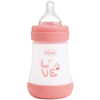 Пляшечка для годування Chicco Perfect 5 Love із силіконовою соскою 0+ міс. 150 мл Рожева (20211.11.40)