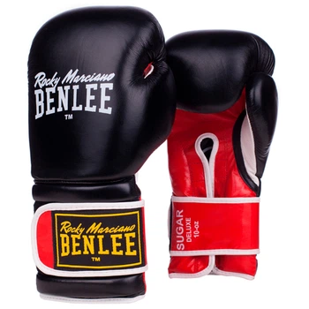 Перчатки боксерские Benlee SUGAR DELUXE 10oz /Кожа /черно-красные