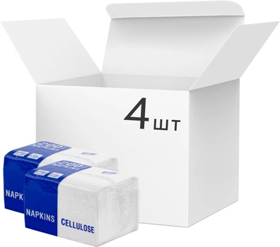 Упаковка салфеток для диспенсеров Grite Super 200 V Napkins 2 слоя 16.5х22 см 200 листов х 4 шт (4770023346596)