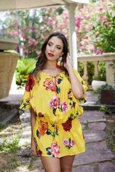 Короткая пляжная туника на завязке Indiano 2328 N-25C One Size Желтый