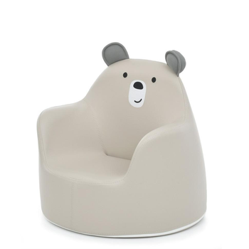 Дитяче м’яке крісло-пуфік у формі ведмедика BAMBI M 5721 Bear, коричневе, з екошкіри з м’яким наповнювачем меморіформ, зручне дитяче крісло для хлопчика чи дівчинки від 1 року, комфортне сидіння зі спинкою, для дитячої кімнати, крісло-іграшка-подарунок