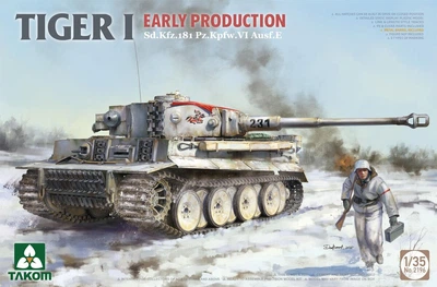 Збірна модель 1/35 Танк Тигр I раннього виробництва Sd.Kfz.181 Pz.Kpfw.VI Ausf.E Takom 2196