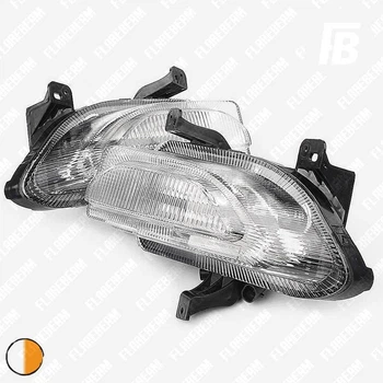 Покажчики повороту (поворотники) та ДХО 01 для Jeep Renegade (2014+) світлодіодні (LED) прозорі. 2 шт. (оранж. + білий)
