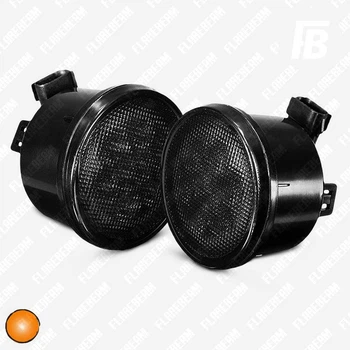 Указатели поворота (поворотники) на решётку для Jeep Wrangler JK (2007–2018) LED тонированные 2 шт. (оранжевый)