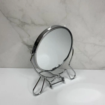 Двустороннее косметическое зеркало для макияжа на подставке Two-Side Mirror 9,5 см (418-4)