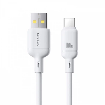 Кабель Baseus Silky Series Fast Charging Cable USB to Type-C 100W 1m White