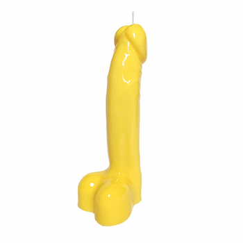 Глянцевая свеча в форме фаллоса SENTIMELT Love Wand 18 см (SMLW1YEL)